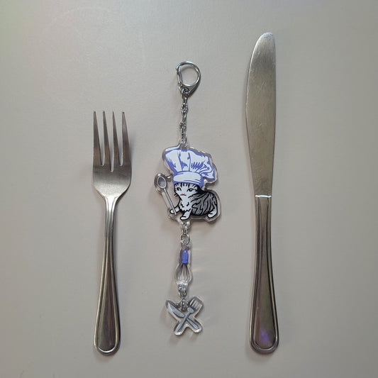 chef cat keychain