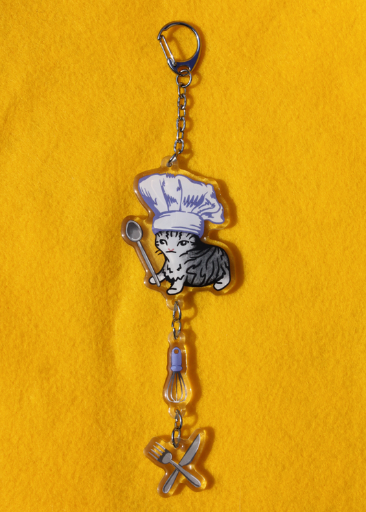 chef cat keychain