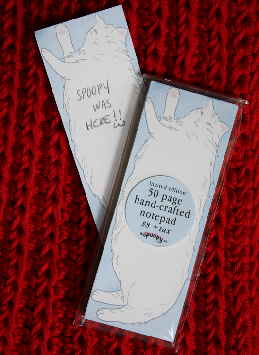 hand-crafted kitty notepad