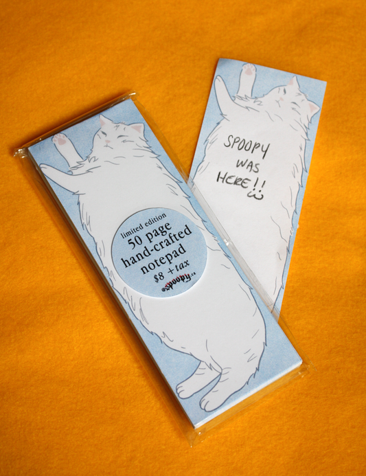 hand-crafted kitty notepad